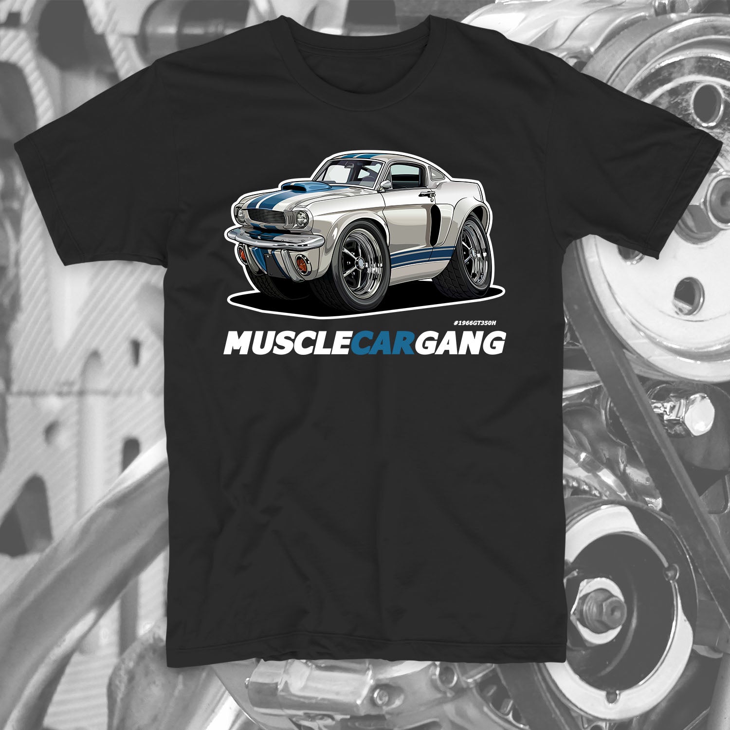 1966 Mustang G.T.350H T-Shirt (White)